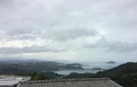 a view of the ocean on a cloudy day at Blue Sky B&amp;B in Jiufen