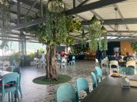 a room with a table and chairs and a tree at Hotel Doral Inn in Ibagué