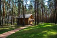 a small wooden cabin in the middle of a forest at Park Hotel Borvikha in Pilichki
