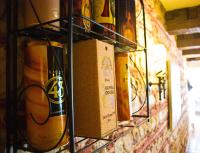 a rack of beer bottles on a wall at Bawelsberger Hof in Dillingen an der Saar