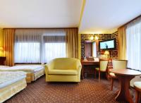 Łóżko lub łóżka w pokoju w obiekcie Hotel Astra Tajemniczy Ogród