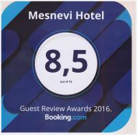 Certifikát, hodnocení, plakát nebo jiný dokument vystavený v ubytování Mesnevi Hotel