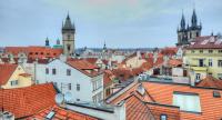 a view of a city with red roofs at Residence St Havel Prague Old Town in Prague