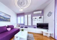 Televízia a/alebo spoločenská miestnosť v ubytovaní Iris beach apartments