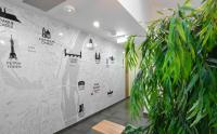 a wall with a map of paris on it at Hotel Garden Court in Prague
