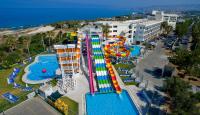 an aerial view of a water park with a water slide at Leonardo Laura Beach &amp; Splash Resort in Paphos City