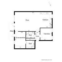 Půdorys ubytování CPH Lux apartm, 2 FULL BATHROOMS 2th