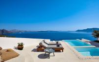 Elegant Santorini House Villa Serenity Caldera View Outdoor Hot Tub