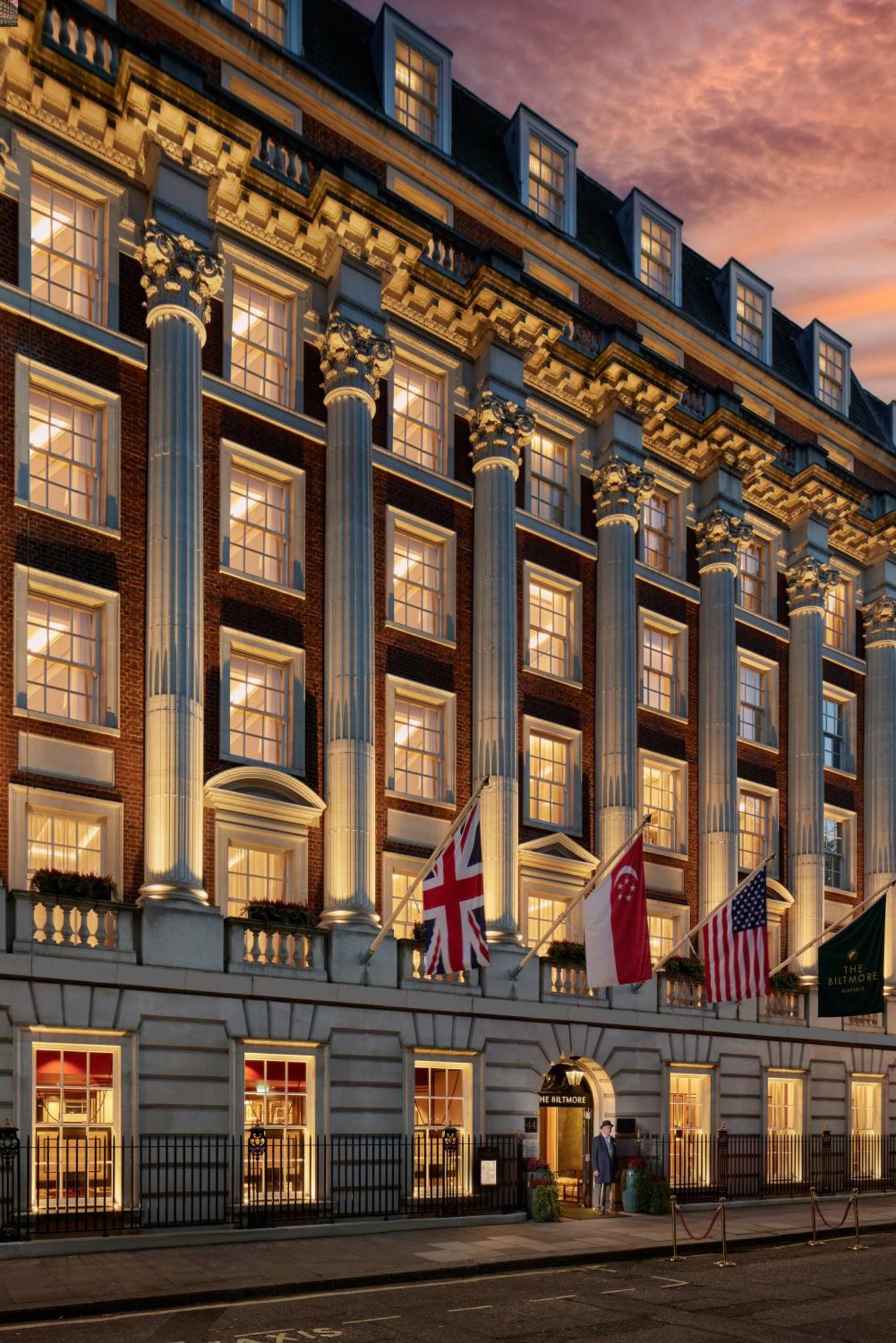 a building with flags in front of it at The Biltmore Mayfair in London