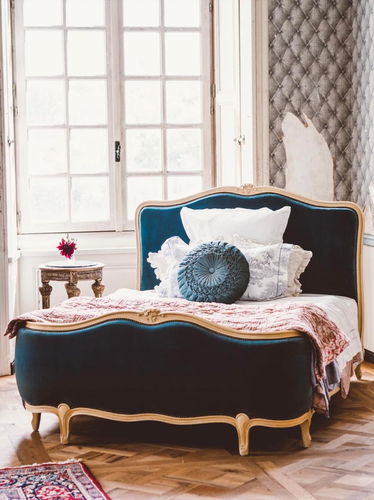 The large bed in the Family Suite