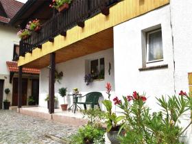 Holiday home in Thuringia with private terrace, use of a garden and pool