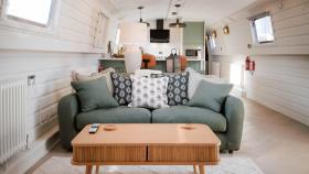 Luxury Wide Beam Canal Boat in the Liverpool Docks