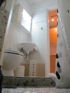 A bathroom at Athenian apartment with garden, near metro station Chalandri Nu 3