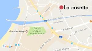 un mapa de la cazuela y el google en La Casetta Sestri Levante, en Sestri Levante