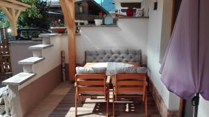 Predel za sedenje v nastanitvi Ferienwohnung Brugger