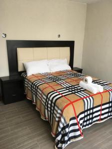 Postel nebo postele na pokoji v ubytování Hotel Coatlicue