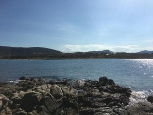 a group of rocks on the shore of a body of water at Affittacamere Dolci Notti in Budoni