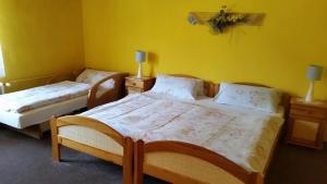 Postel nebo postele na pokoji v ubytování Penzion u Šimona