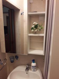 a bathroom with a sink and a mirror at Apartments Ant in Budva +183 photos