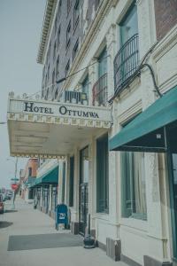 a hotel ontario sign on the side of a building at The Hotel Ottumwa in Ottumwa