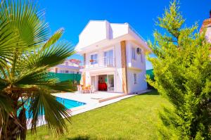 费特希耶Kavak Hisar的带游泳池和棕榈树的别墅