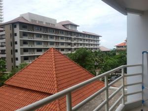 a view of a building from the balcony of a hotel at View Talay resort 5c condo 115A minimum stay 29 nights in Pattaya South
