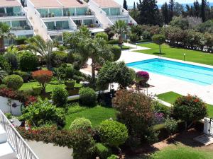 an aerial view of the garden and swimming pool at a resort at Bayview Terraces in Limassol