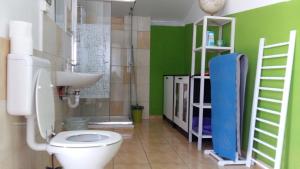 a bathroom with a toilet and a sink at Sunflower Accommodation in Ljubljana