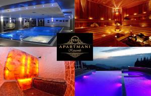 a collage of pictures of a resort with a swimming pool at SM Apartments Kopaonik in Kopaonik