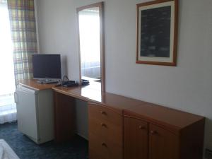 TV a/nebo společenská místnost v ubytování Hotel Slezan