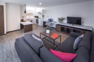 Kuchyň nebo kuchyňský kout v ubytování FlowSuites WTC