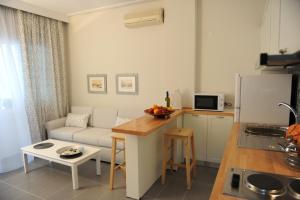 Televízia a/alebo spoločenská miestnosť v ubytovaní Evangelia Rooms & Αpartments - B