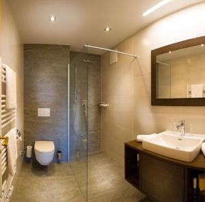Koupelna v ubytování Hotel Alpina