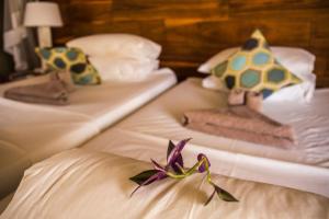 Кровать или кровати в номере Gondwana Namushasha River Lodge