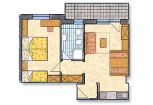 Půdorys ubytování Residence Sporting