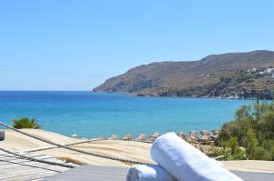 a view of a beach with the ocean at Sea Side Studios & Houses in Kalo Livadi