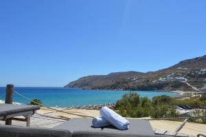 a view of a beach and the ocean at Sea Side Studios & Houses in Kalo Livadi