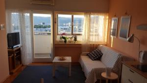 Televízia a/alebo spoločenská miestnosť v ubytovaní Apartment Maka