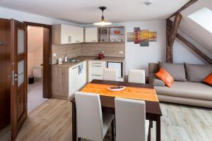 Kuchyň nebo kuchyňský kout v ubytování Apartmány Pod náměstím