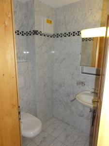 y baño con aseo y lavamanos. en Apartment Weisshorn, en Riederalp