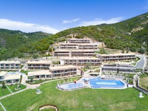 an aerial view of a resort with a swimming pool at Thassos Grand Resort in Alyki