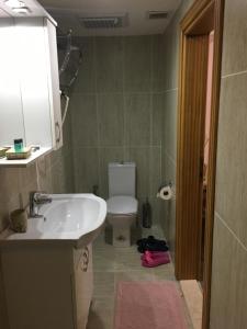 セルチュクにあるネイチャーランド エフェス ペンションのバスルーム(白い洗面台、トイレ付)
