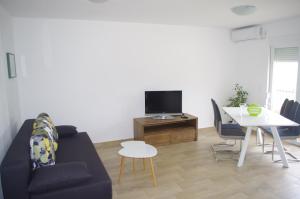 Televízia a/alebo spoločenská miestnosť v ubytovaní Apartment LuMaGo
