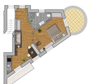 Majutuskoha Garnì Piz da L'Ander korruse plaan