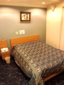 a bedroom with a bed and a picture on the wall at Hotel Maganda (Adult Only) in Osaka