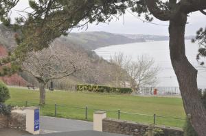 a view of a lake from a park with a tree at Babbacombe Royal Hotel and Carvery in Torquay