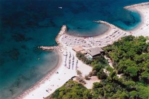 an aerial view of a beach with a crowd of people at Villetta Tina in Vada
