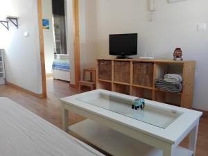 Televízia a/alebo spoločenská miestnosť v ubytovaní Apartamento Pura Vida