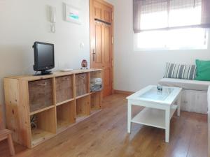 Televízia a/alebo spoločenská miestnosť v ubytovaní Apartamento Pura Vida