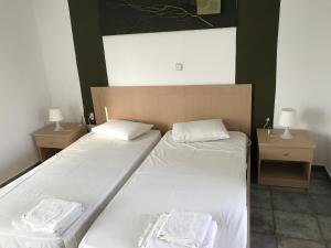 Postel nebo postele na pokoji v ubytování Tholos Rooms